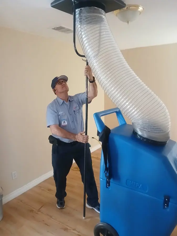 Mini Split Installation technician using HEPA equipment in Richfield